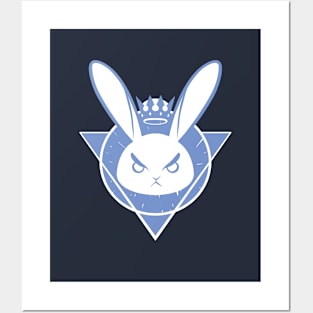 King Bunny - Blue Emblem Posters and Art